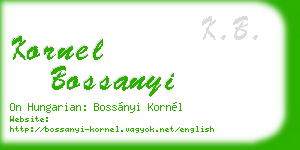 kornel bossanyi business card